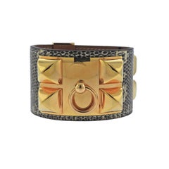 Hermes Collier de Chien Natura Lizard Leather Bracelet