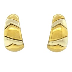 Bulgari 18 Karat Gold Half Hoop Earrings