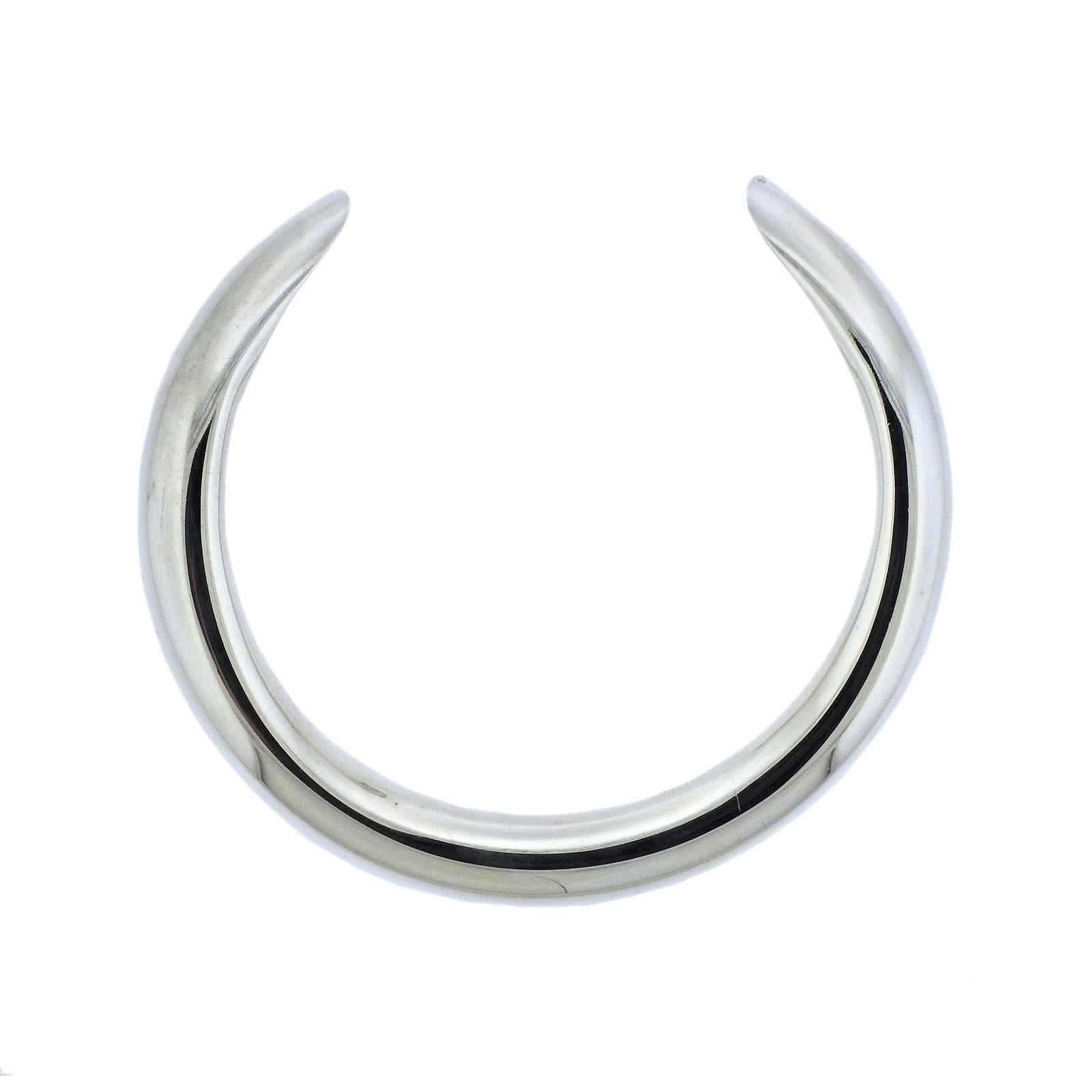 Hermes Sterling Silver Collar Necklace