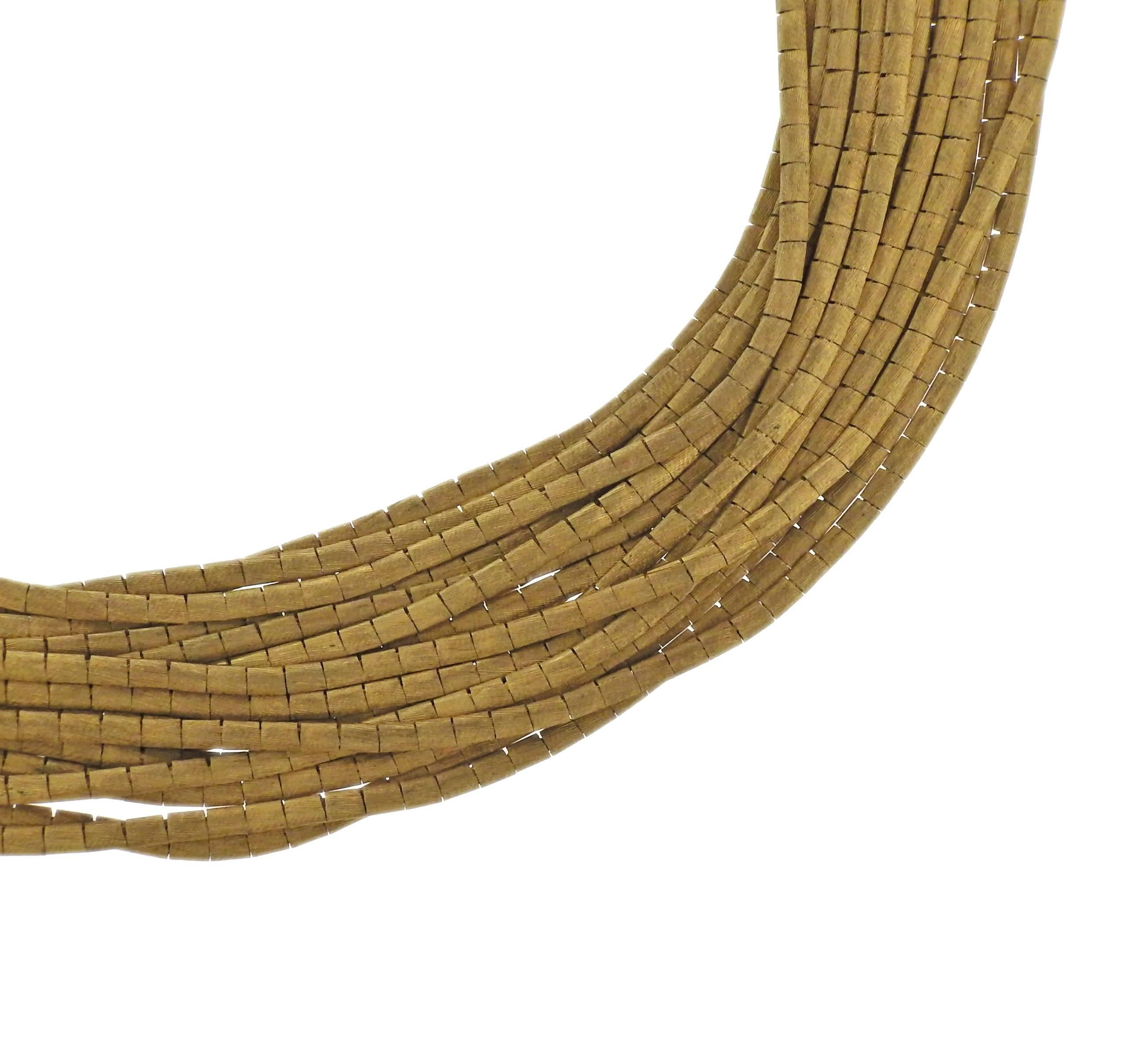1960s Ruby Gold Spaghetti Necklace In Excellent Condition In Lambertville, NJ