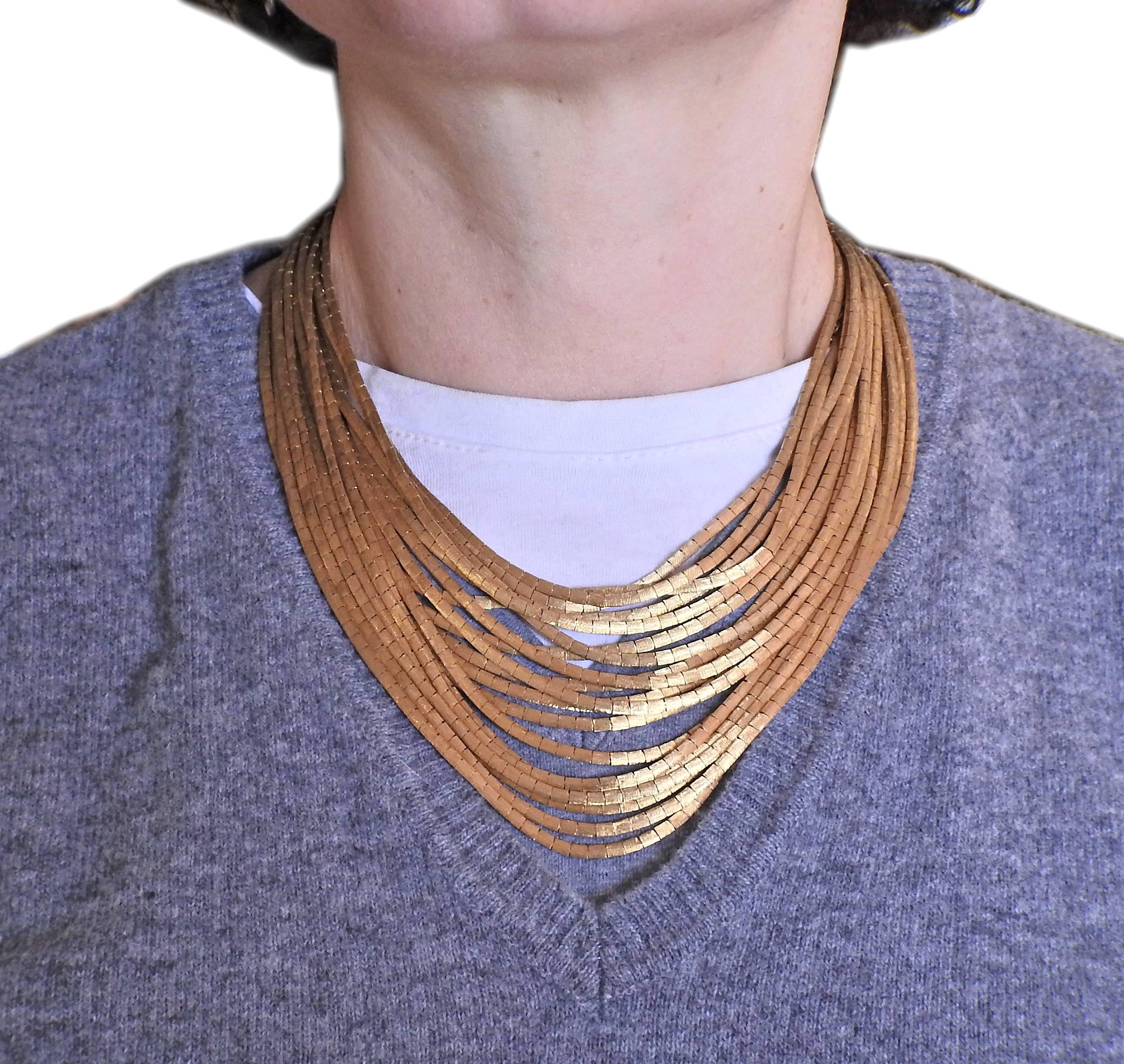 1960s Ruby Gold Spaghetti Necklace 3