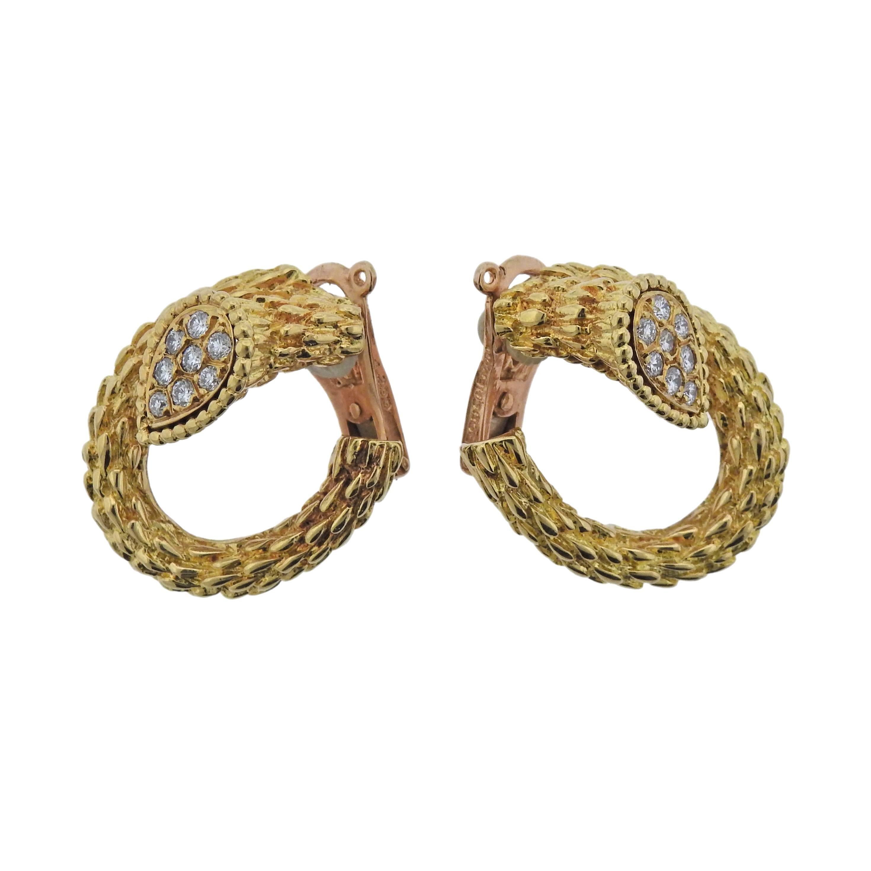 Boucheron Diamond Gold Earrings