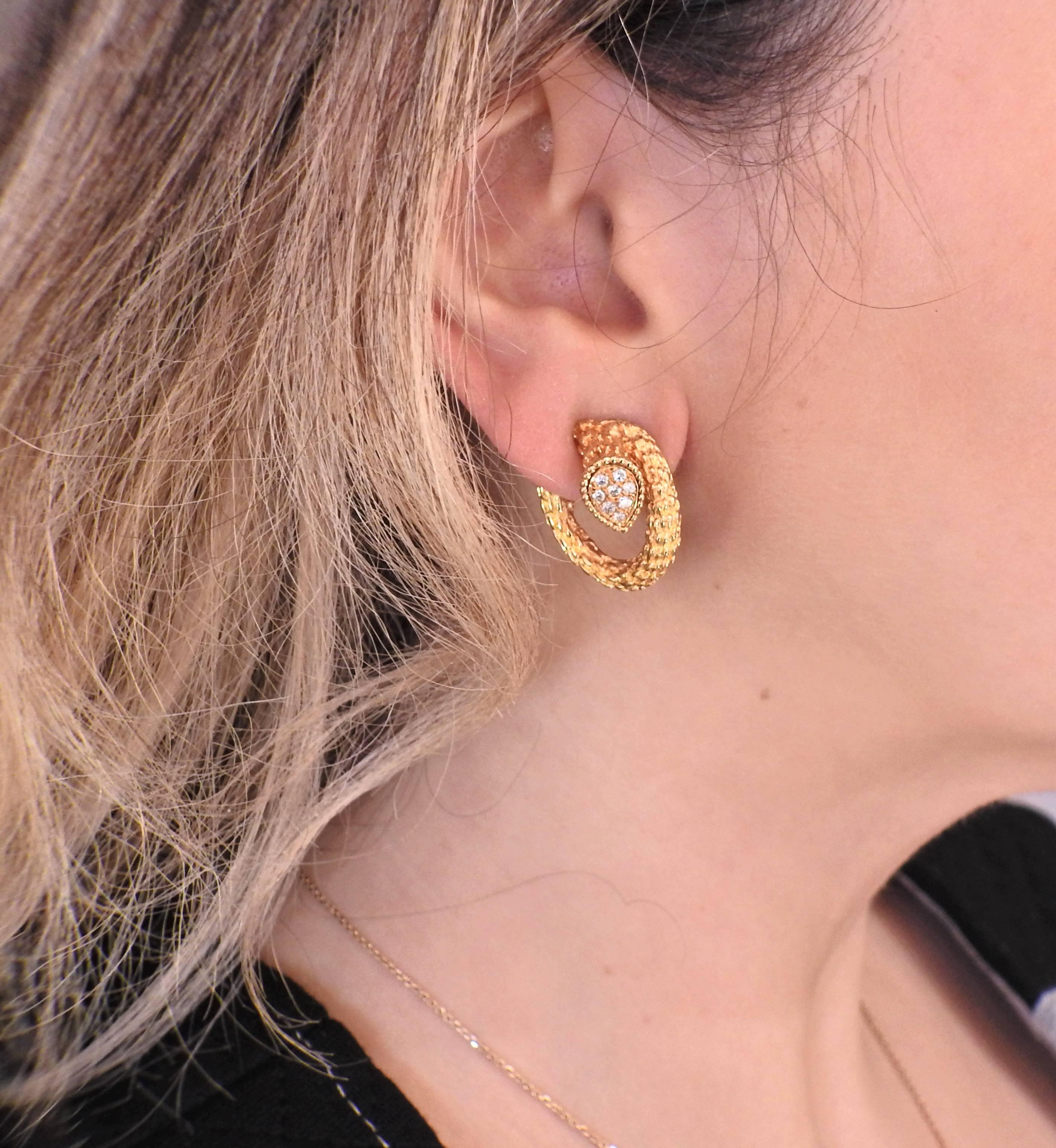 Boucheron Diamond Gold Earrings 1