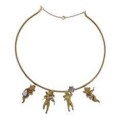 Cherub Charm Gold Necklace