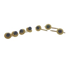 Tiffany & Co. Hematite Gold Cufflinks Studs Set