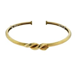 David Webb Twisted Nail Hammered Gold Collar Necklace