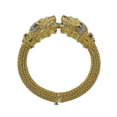 Lalaounis Greece Chimera Diamond Emerald Ruby Gold Bracelet