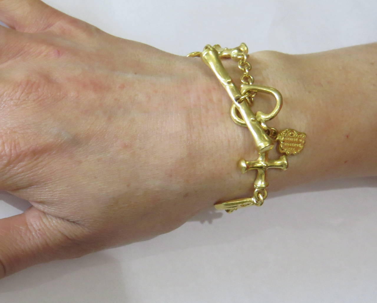 Denise Roberge Gold Toggle Bracelet In Excellent Condition In Lambertville, NJ