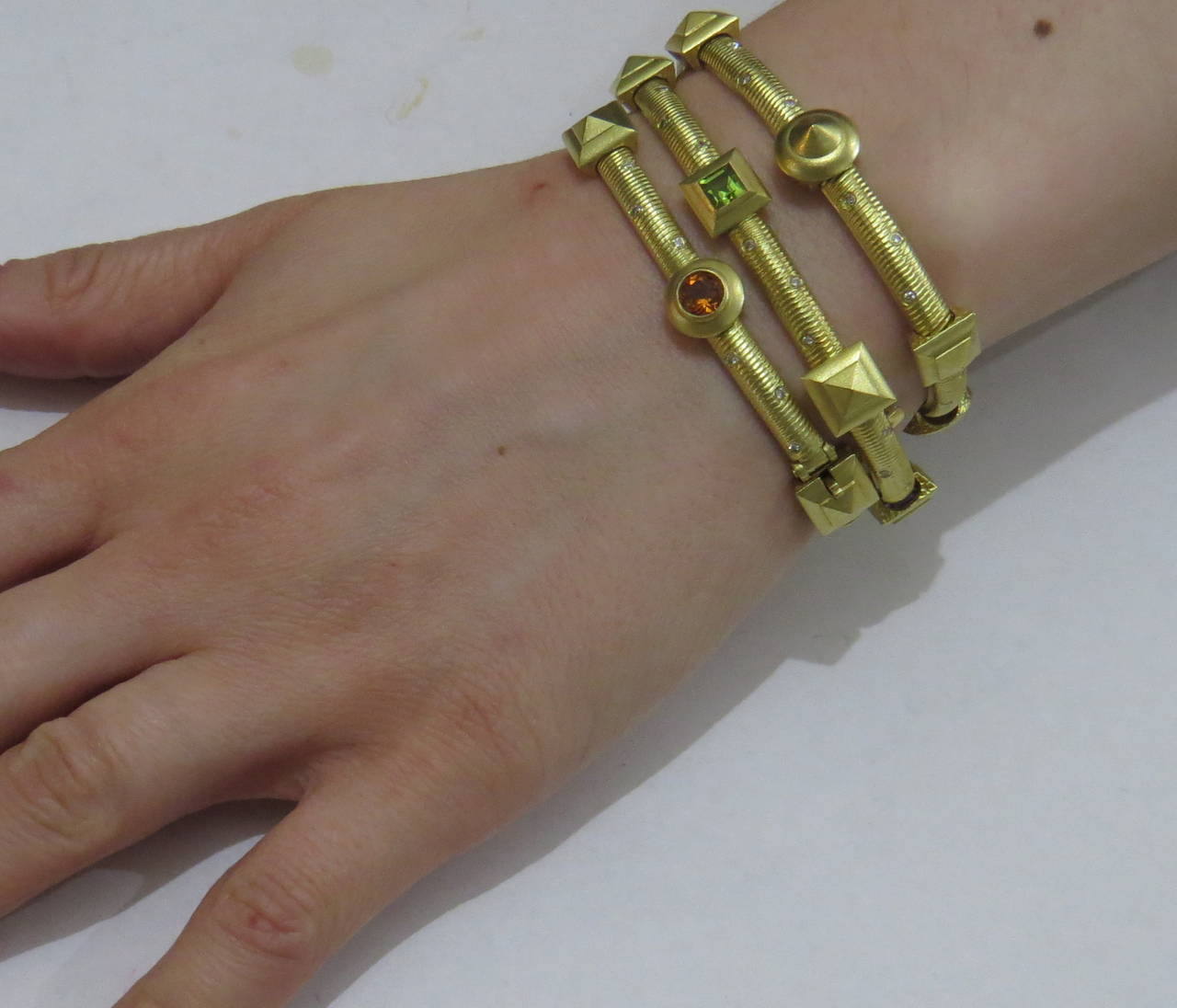 Paul Morelli Gemstone Diamond Gold Bracelet Set