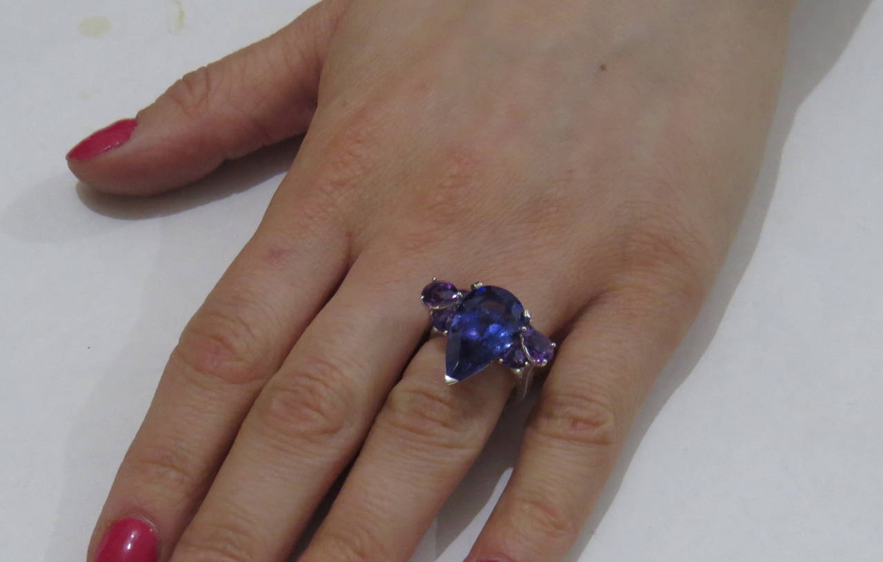 Chopard Tanzanite Amethyst Gold Ring In Excellent Condition In Lambertville, NJ