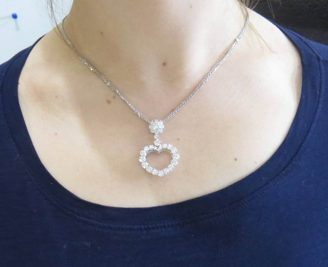 Impressive Chopard Diamond Gold Heart Pendant Necklace
