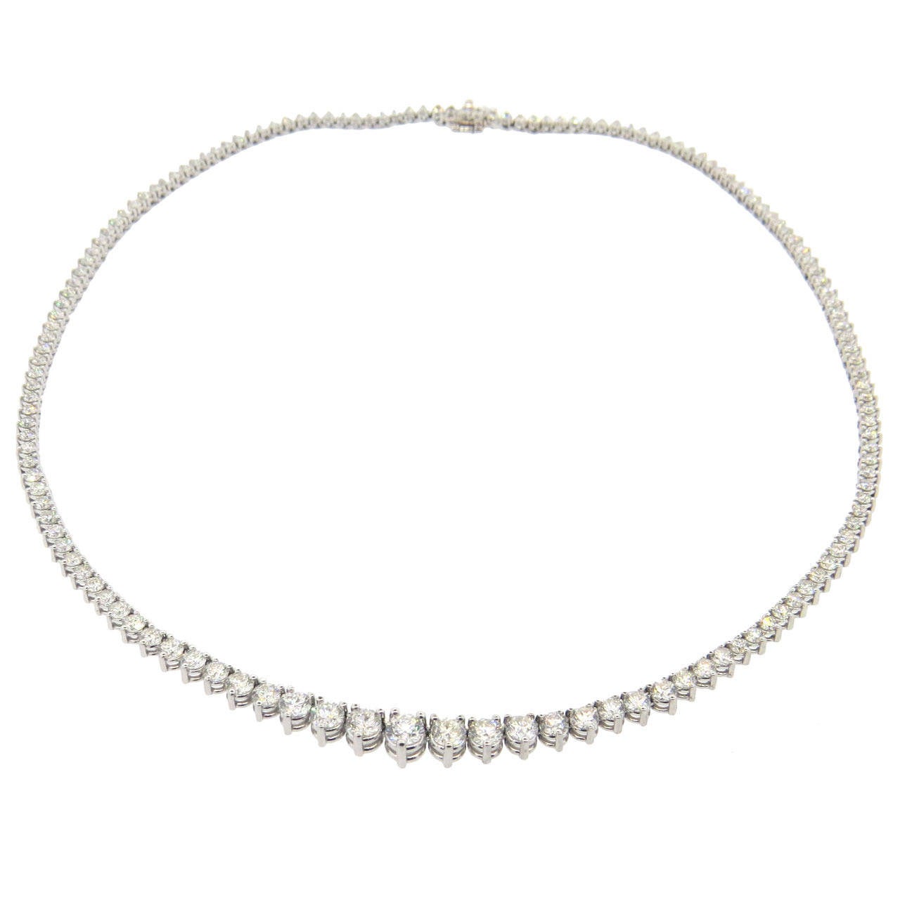 10 carat Diamond Tennis Necklace 14k White Gold 22