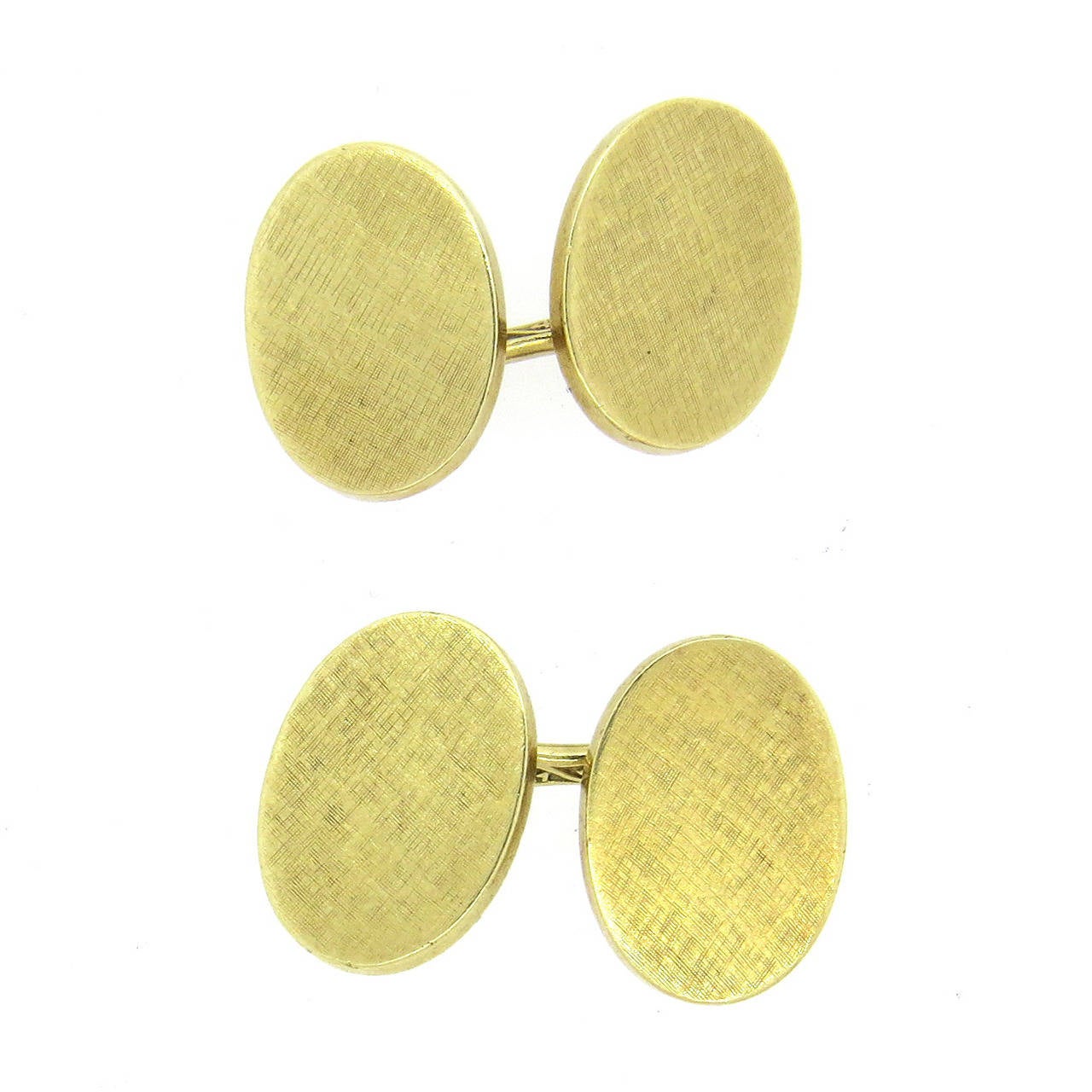 Mid Century Cartier Gold Oval Cufflinks