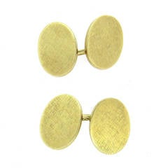 Mid Century Cartier Gold Oval Cufflinks