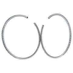 Chopard Large Inside Out Diamond Gold Hoop Earrings