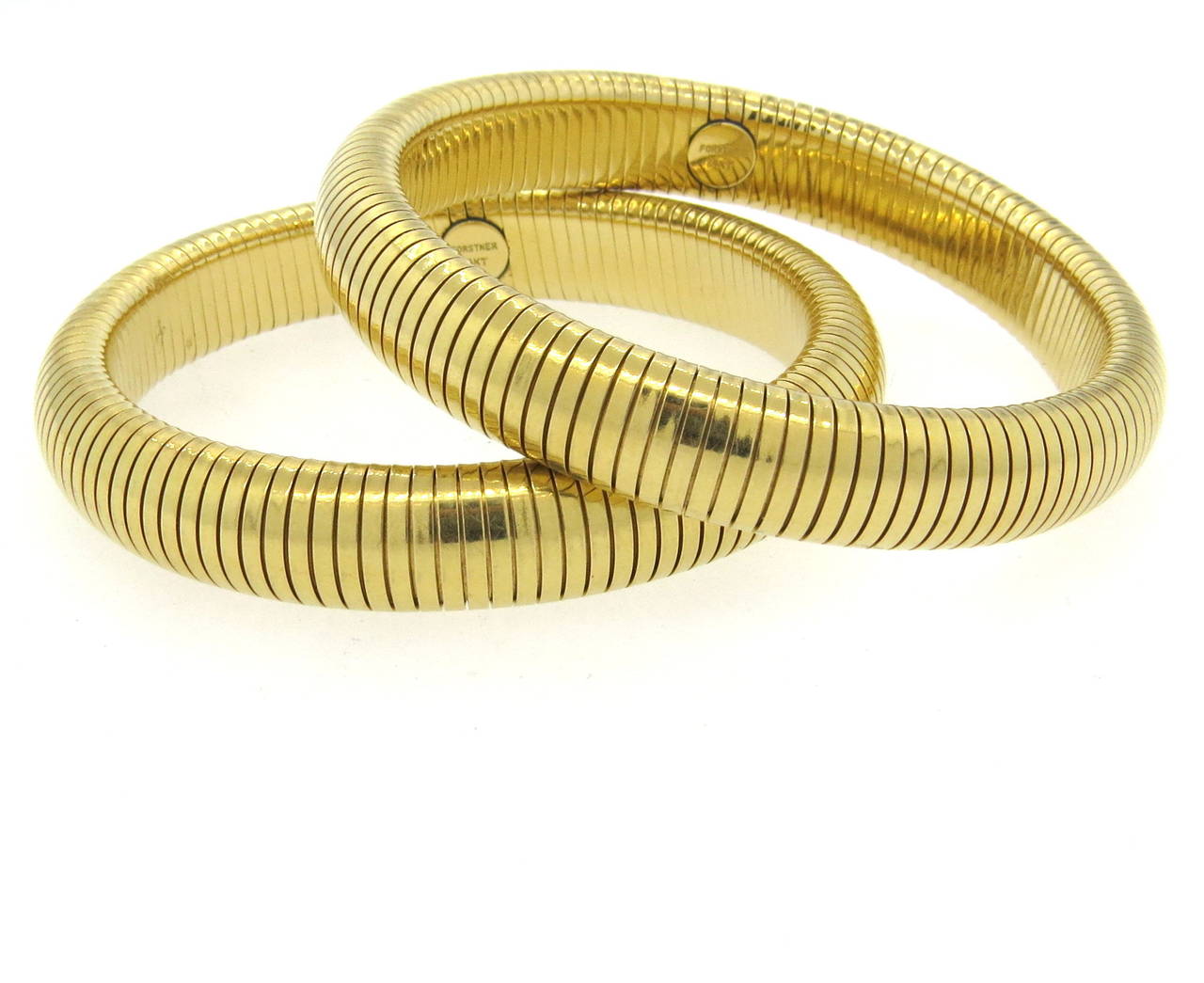 Forstner Retro Gold Flexible Bangle Bracelet Set 1