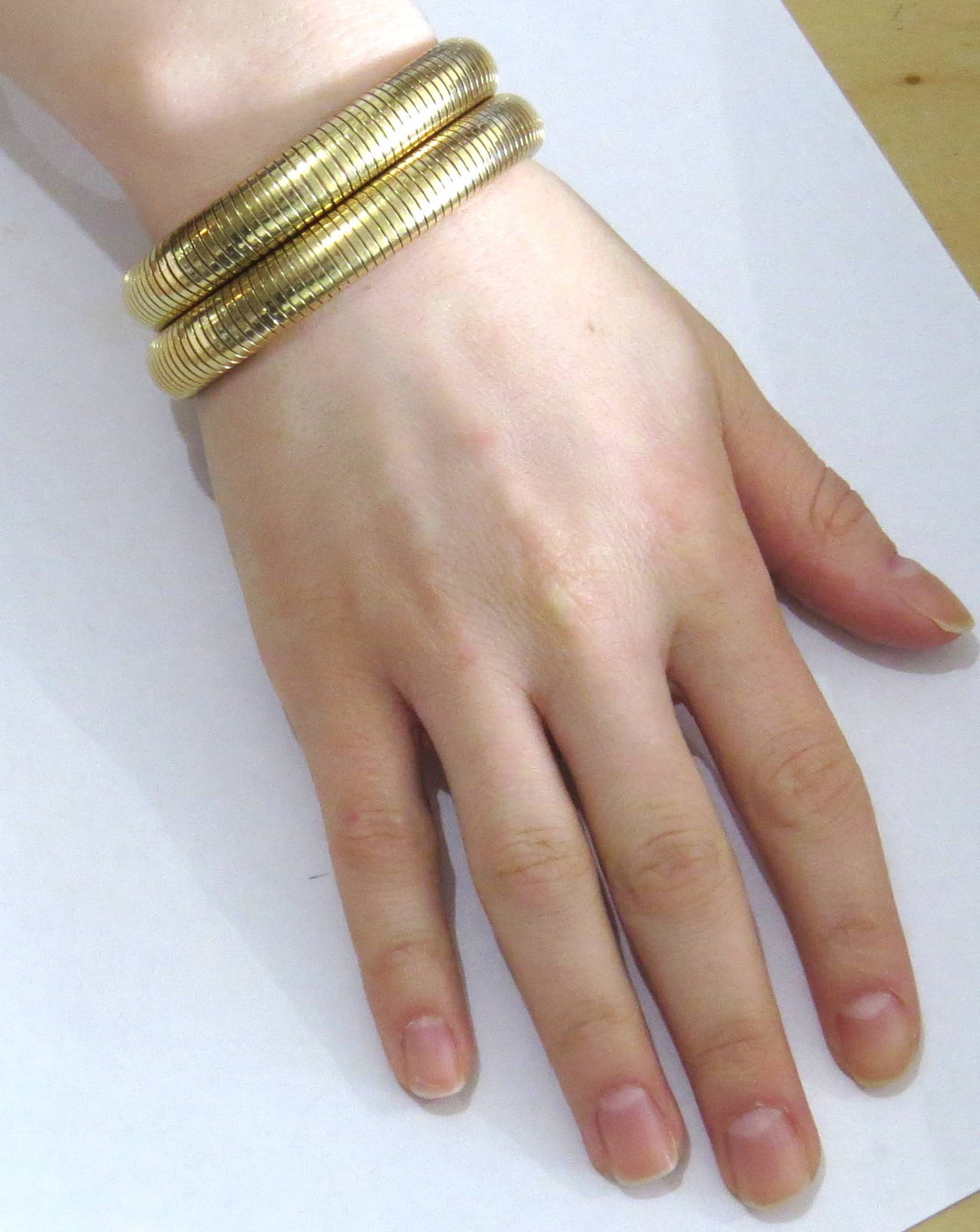 Women's Forstner Retro Gold Flexible Bangle Bracelet Set