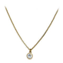 Chopard Solitaire Diamond Gold Pendant Necklace