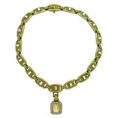 1977 Barry Kieselstein Cord Massive Citrine Diamond Gold Necklace