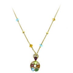 Bulgari Astrale Gem Set Diamond Gold Pendant Necklace 2