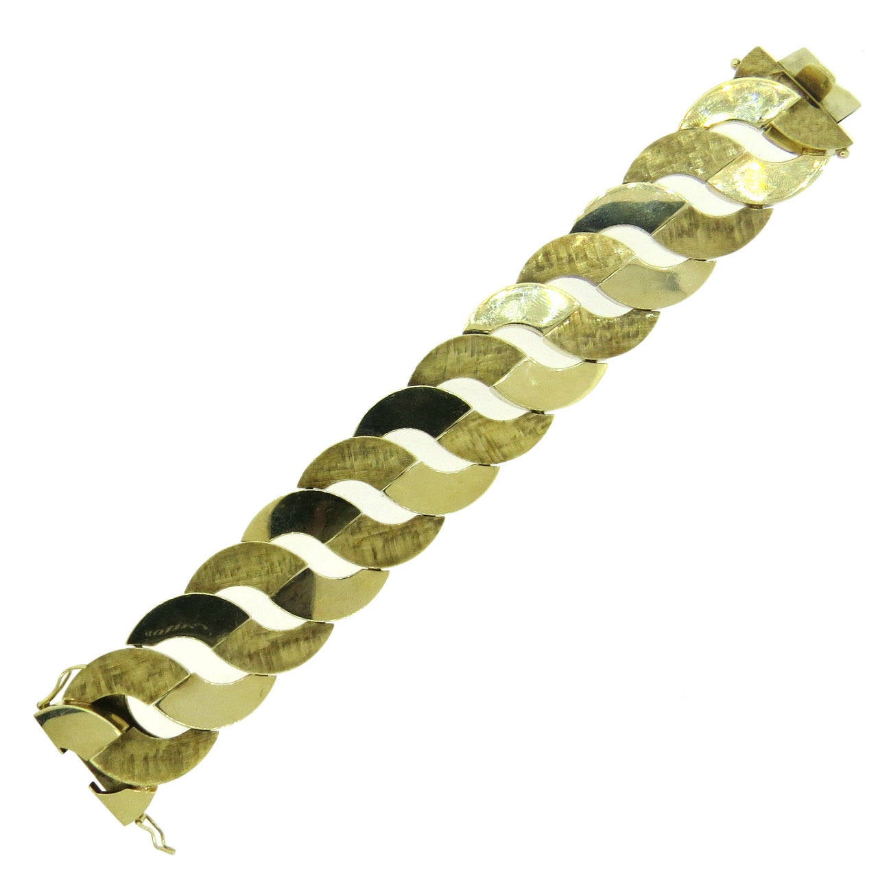 1960s Large Gold Link Bracelet