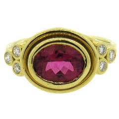 Temple St. Clair Pink Tourmaline Diamond Gold Ring