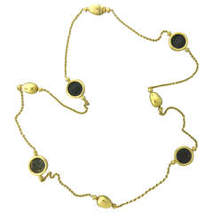 Bulgari Ancient Coin Gold Long Sautoir Necklace