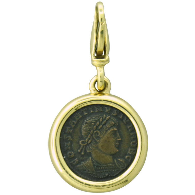 Bulgari Ancient Coin Gold Charm Pendant