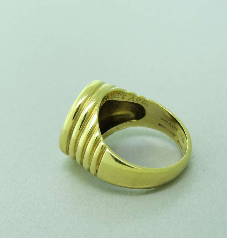 Bulgari Ancient Coin Gold Ring In Excellent Condition In Lambertville, NJ