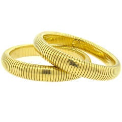 Forstner Retro Gold Flexible Bangle Bracelet Set