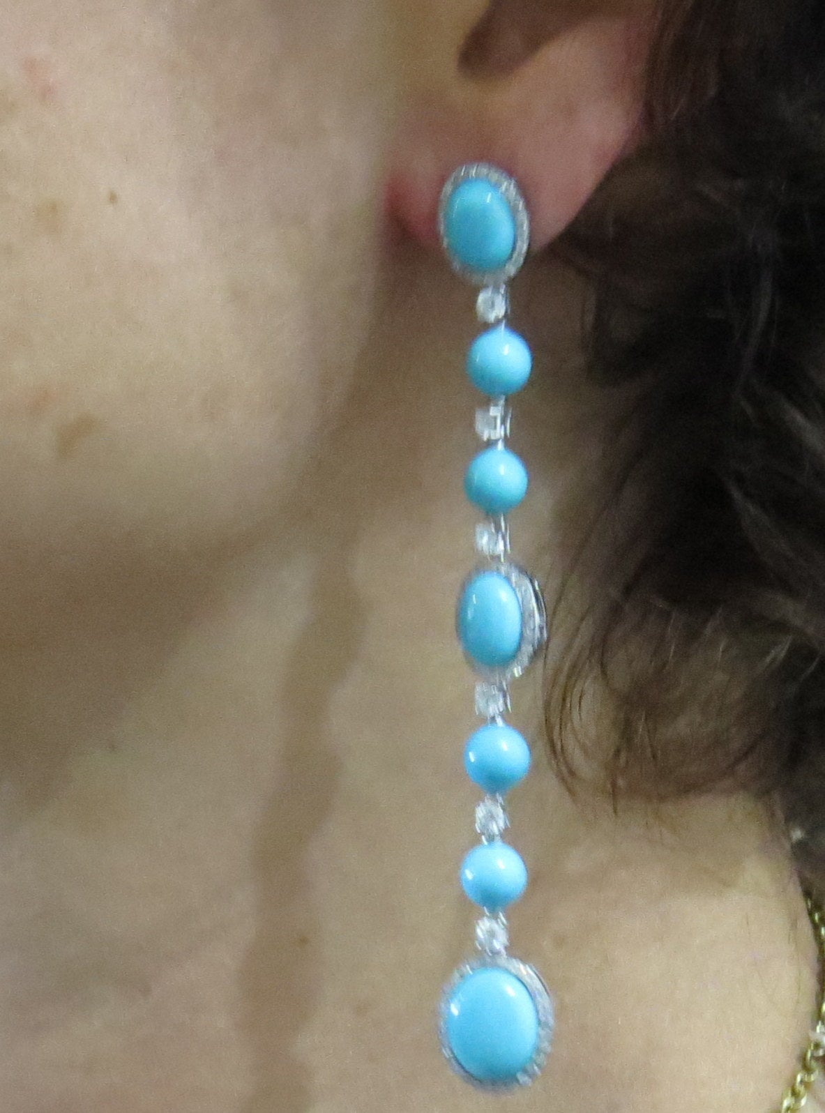 long turquoise earrings