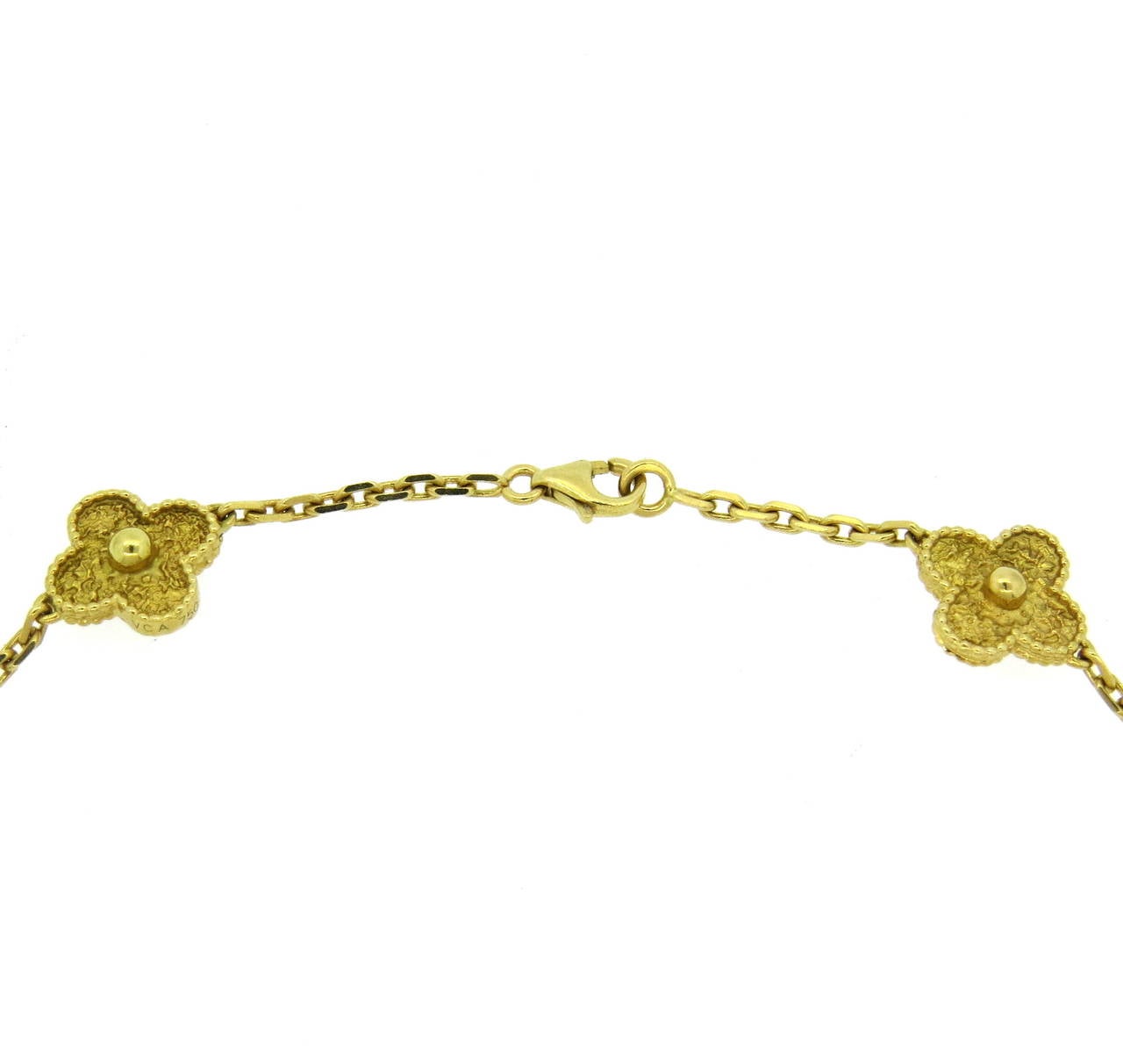 Women's Van Cleef & Arpels Vintage Alhambra Gold Ten Motif Clover Necklace