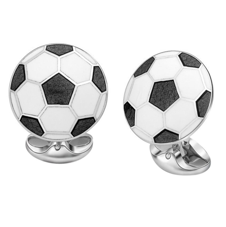 Deakin and Francis Football Soccer Enamel Sterling Cufflinks For Sale