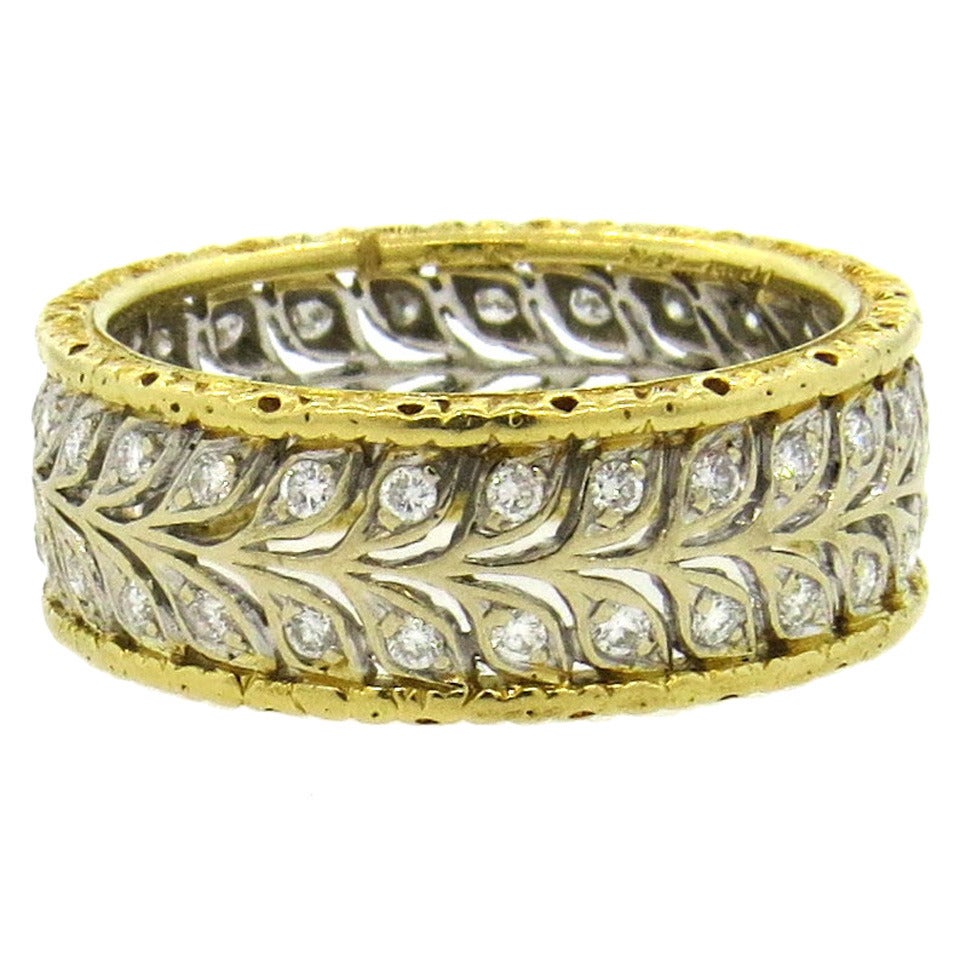 Buccellati Diamond Gold Eternity Band Ring