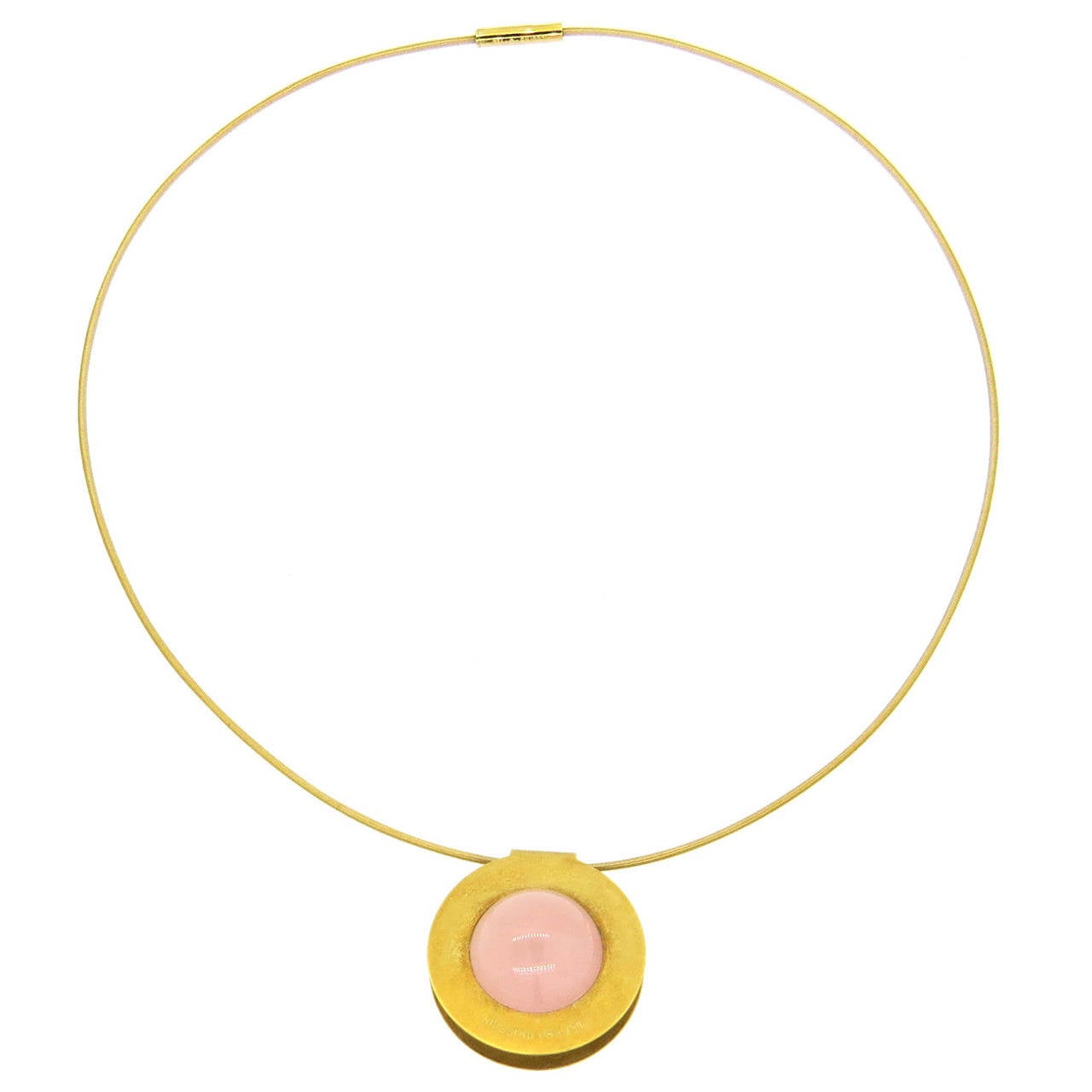 Niessing Rose Quartz Gold Pendant Necklace