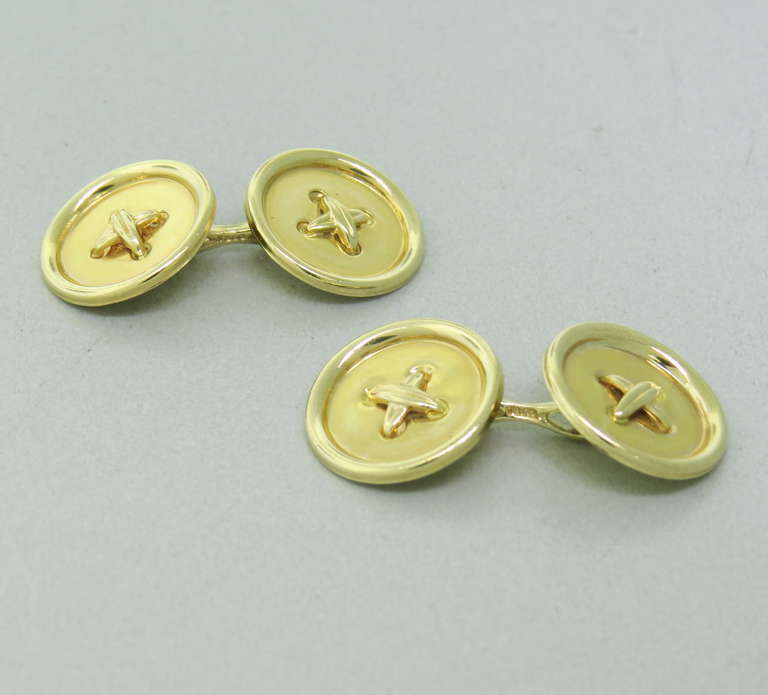 Tiffany & Co Yellow Gold Button Cufflinks