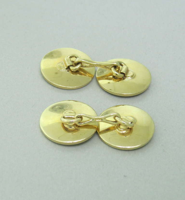 Tiffany and Co Yellow Gold Button Cufflinks at 1stDibs