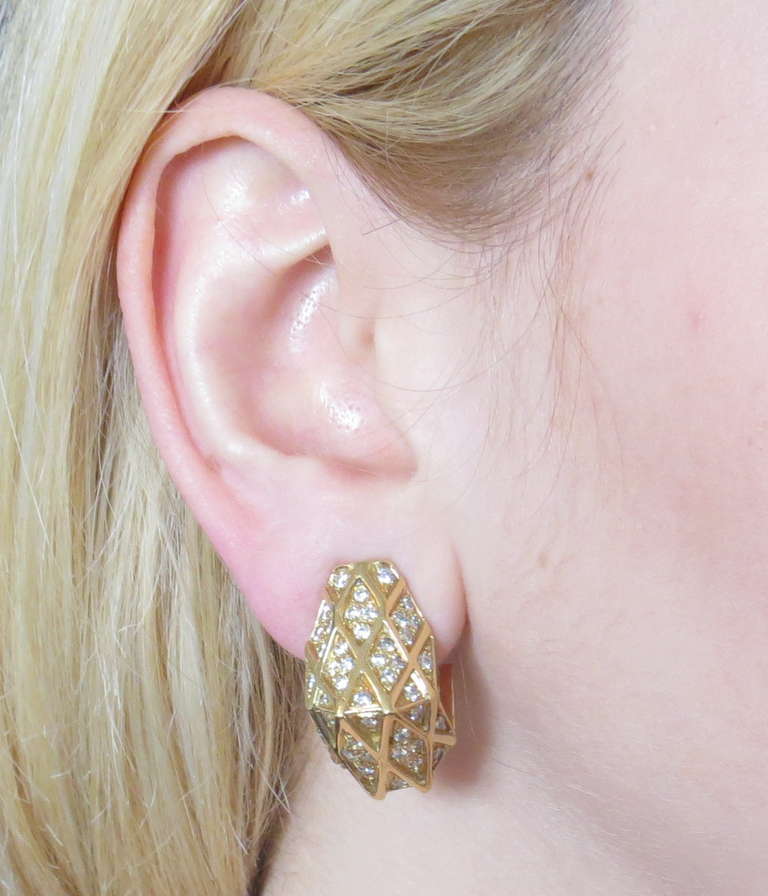 Demner Gold-Diamant-Ohrringe Damen