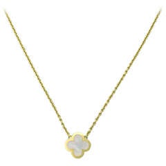 Van Cleef Arpels Alhambra Mother of Pearl Gold Pendant Necklace