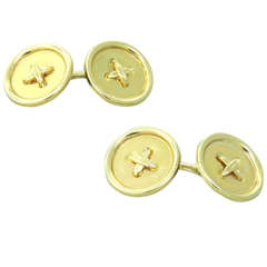 Tiffany & Co Yellow Gold Button Cufflinks