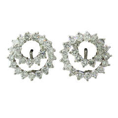Tiffany & Co Platinum Diamond Swirl Earrings