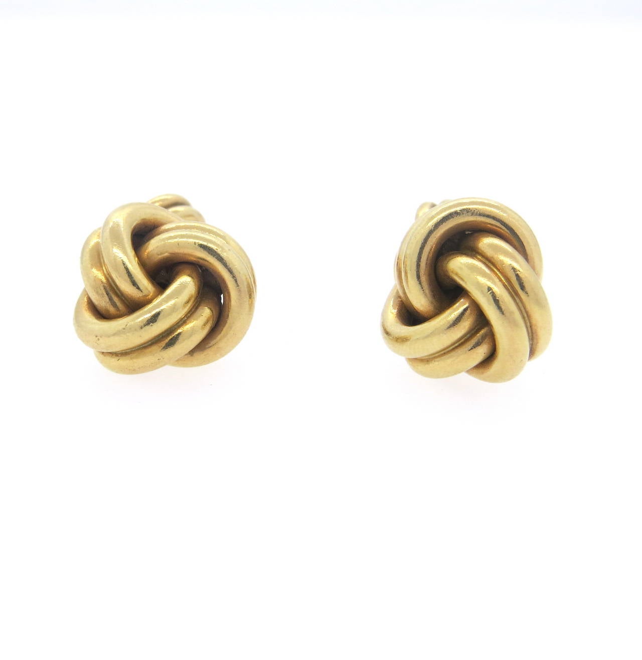 Tiffany & Co. Massive Gold Knot Cufflinks In Excellent Condition In Lambertville, NJ