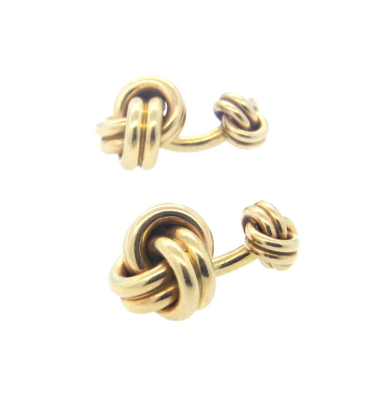 Vintage 14k gold large knot cufflinks,top measuring 16.5mm x 16.5mm, back - 11mm x 11mm. Marked Tiffany & Co,14k. Weight - 31.6 grams