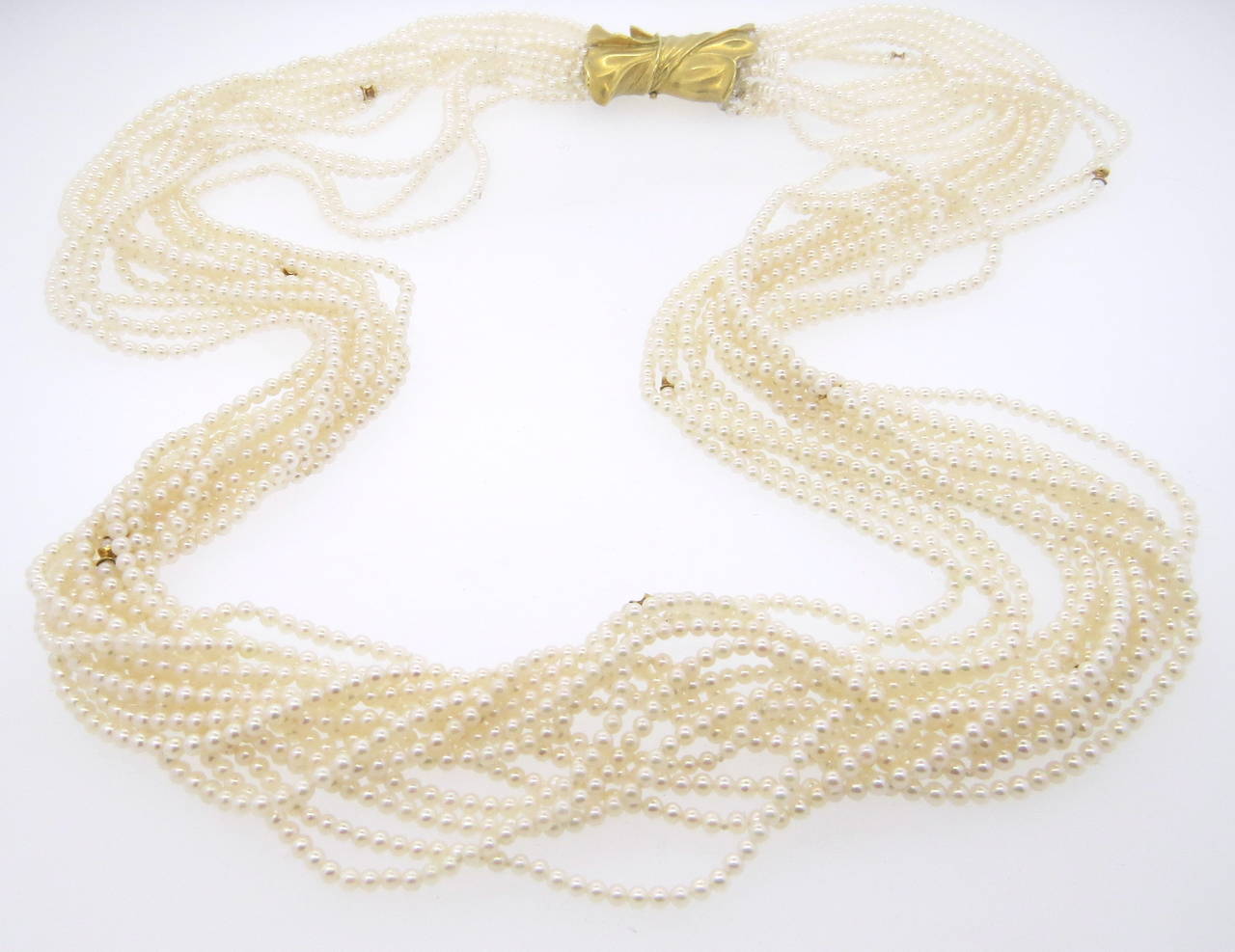 Women's Pedro Boregaard Pearl Gold Multistrand Necklace