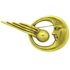 Barry Kieselstein Cord Gold Meteor Brooch Pin