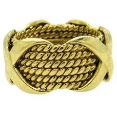 Tiffany & Co. Jean Schlumberger Rope Six Row Gold Band Ring