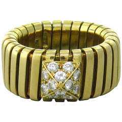 Bulgari Tubogas Diamond Gold Ring