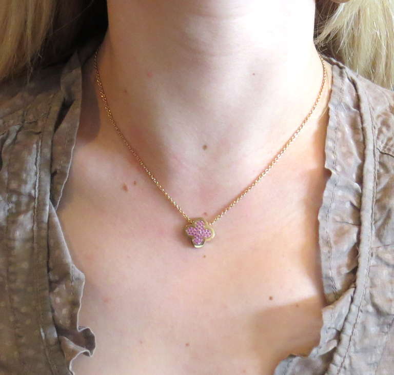 pink alhambra necklace