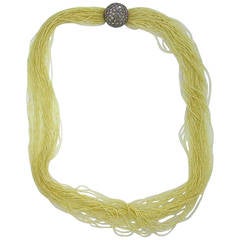 Stunning Seed Pearl Multi Strand Necklace with Diamond Gold Clasp 10
