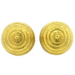 Ilias Lalaounis Hammered Gold Swirl Earrings